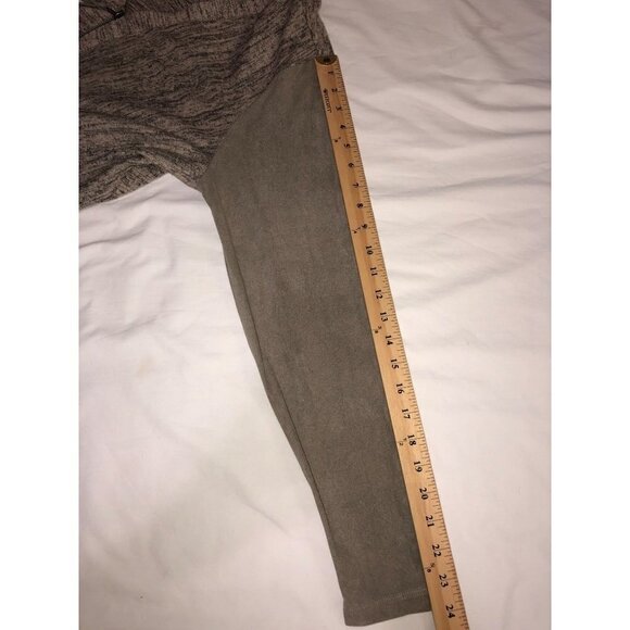 Logo Lori Goldstein Size M Zip Front Cardigan Tunic Shacket Mixed Media Beige - Picture 10 of 11